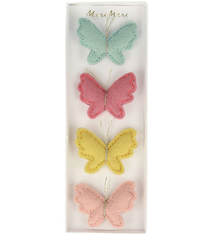 Meri Meri Hair Clips - 4-Pack - Felt - Butterflies - 5 cm - Clip