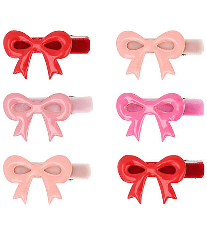 Meri Meri Hárspennur - 6 Pakki - Glerung - Slaufur - 4 cm - Úrkl