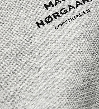 Mads Nørgaard Sweatshirt - Crewie met halve rits - Grijs Gevlekt