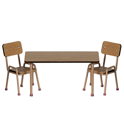 Maileg Miniature Table And Chairs - Mouse - Dark Powder