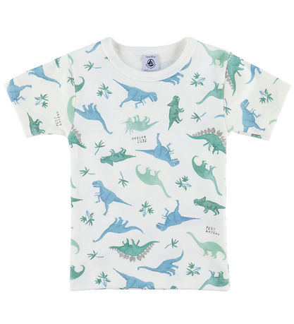 Petit Bateau Stuttermabolur - 3 Pakki - Grænt/Rautt