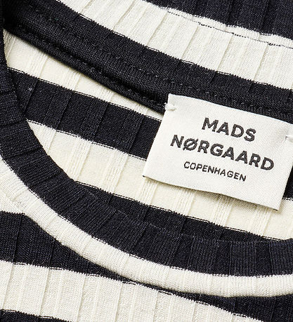 Mads Nørgaard Stuttermabolur - Rib - Tuviana - Black/Vanilla Ice