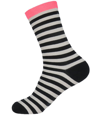 Mads Nørgaard Socken - 2er-Pack - Stripe Mix - Black/Light Blue