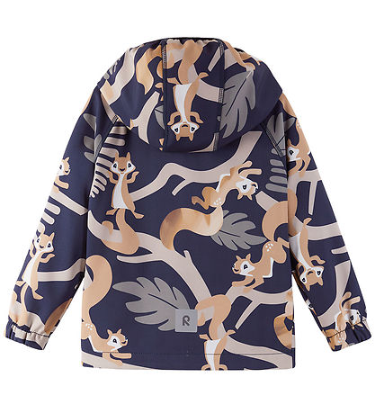 Reima Softshell Jacket w. Fleece Lining - Vantti - Navy w. Print