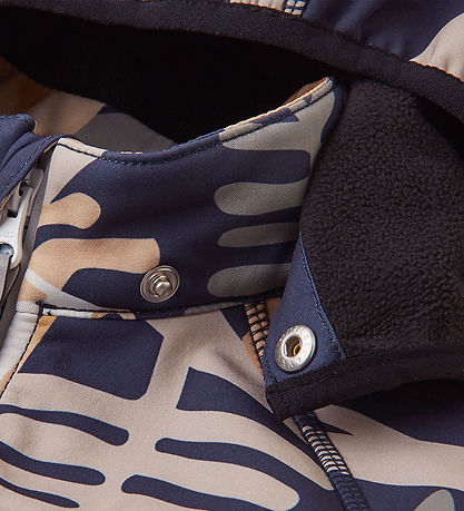 Reima Softshell Jacket w. Fleece Lining - Vantti - Navy w. Print