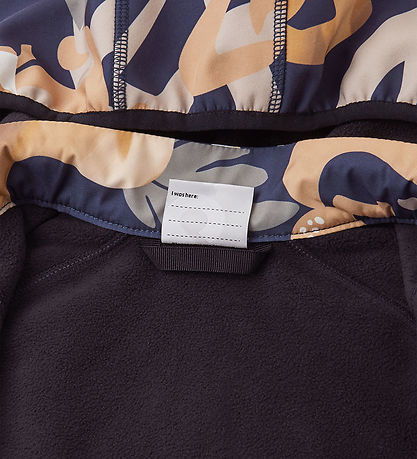 Reima Softshell Jacket w. Fleece Lining - Vantti - Navy w. Print