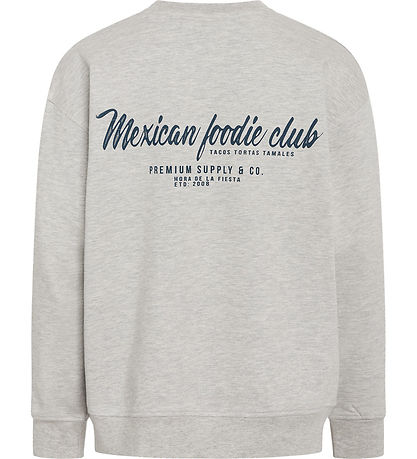Grunt Sweatshirt - GrAlsjö - Gråmelerad m. Tryck