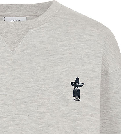 Grunt Sweatshirt - GrAlsjö - Gråmelerad m. Tryck