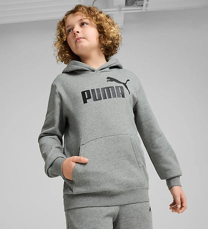 Puma Kapuzenpullover - Grau Meliert m. Schwarz