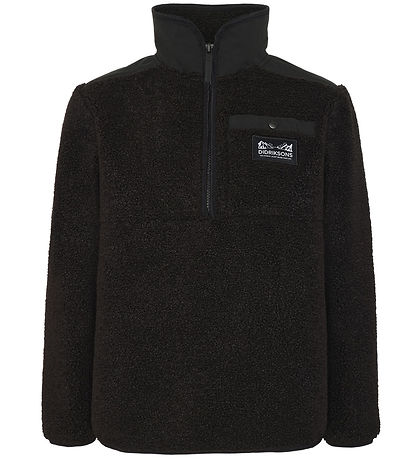 Didriksons Fleece Jacket - Teddy - Exa Half Zip - Black