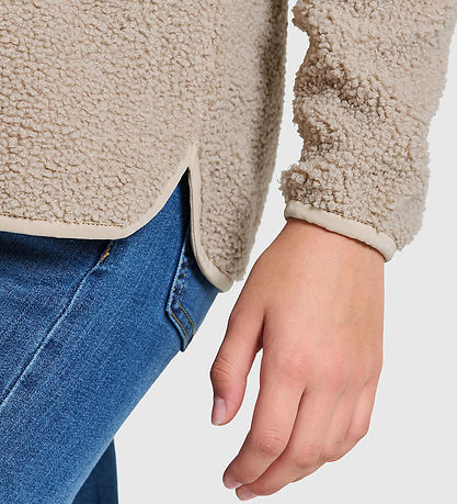 Didriksons Flísjakki - Teddy - Exa Half Zip - Strönd Drapplitað