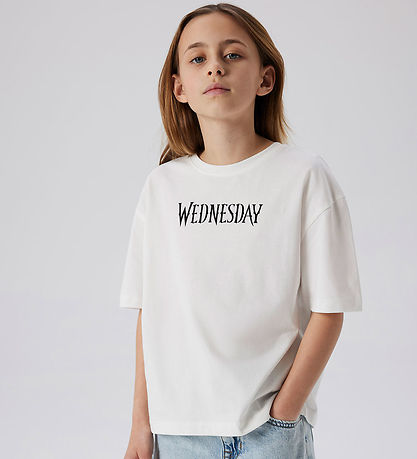 Name It T-shirt - NkfFarra - Wednesday - Cloud Dancer w. Print