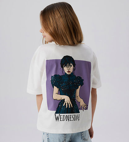 Name It T-shirt - NkfFarra - Wednesday - Cloud Dancer w. Print