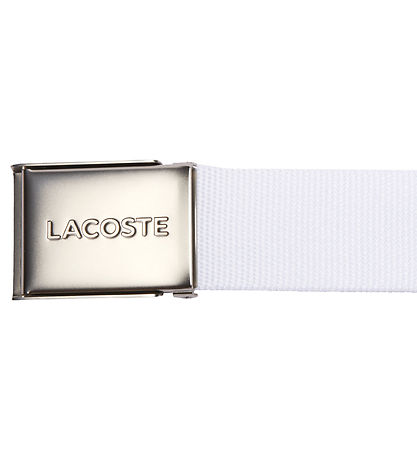 Lacoste Bälte - Vävd Strap - Vit m. Logo
