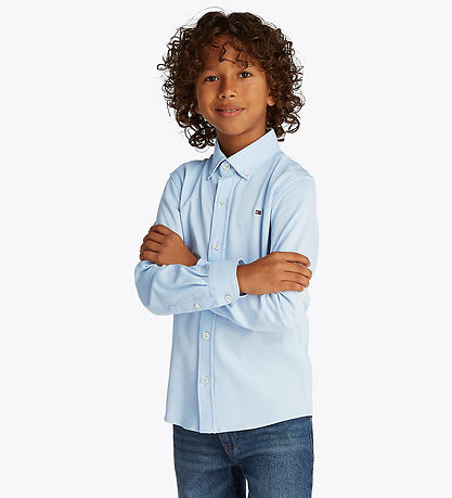 Tommy Hilfiger Skyrta - Piqué - Breezy Blue