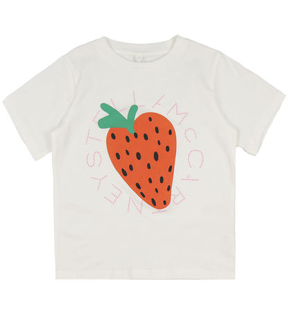 Stella McCartney Kids Stuttermabolur - Ivory M. Jarðarber