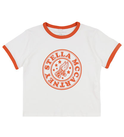 Stella McCartney Kids Stuttermabolur - Hvítt/Rautt