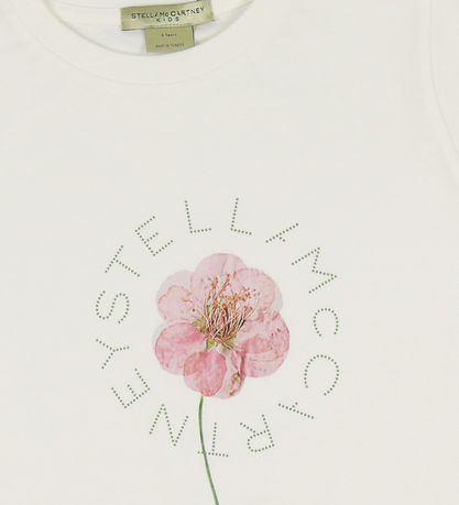 Stella McCartney Kids Stuttermabolur - Ivory M. Blóm