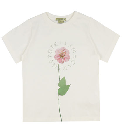 Stella McCartney Kids Stuttermabolur - Ivory M. Blóm