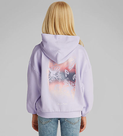 Calvin Klein Kapuzenpullover - Flower Zurück - Purple Heather