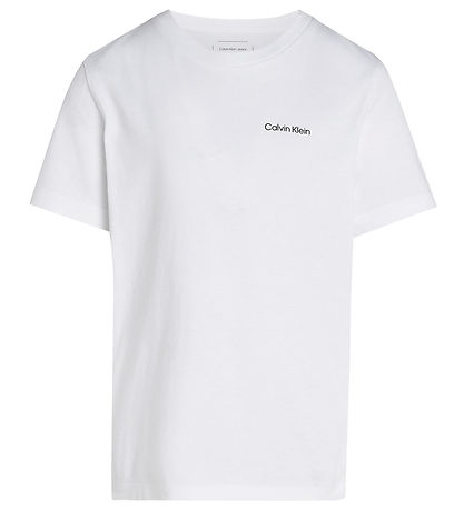 Calvin Klein Stuttermabolur - Chest Inst. Lógó - Bright White