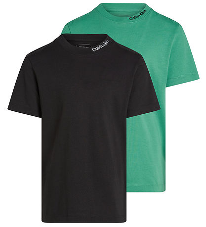 Calvin Klein T-Shirt - 2er-Pack - Nackenbestickung - Black/Baham