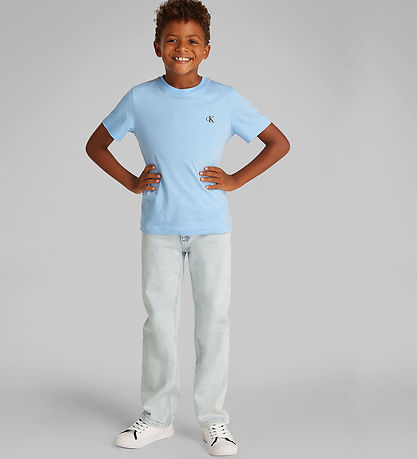 Calvin Klein T-Shirt - 2er-Pack - Monogramm - Blue Bell/Oyster G