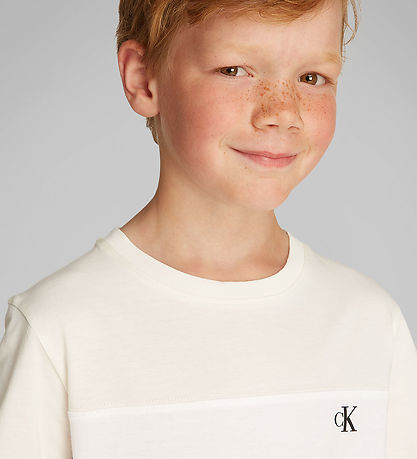 Calvin Klein T-Shirt - 2er-Pack - Farbblock - Black/Tofu Farbblo