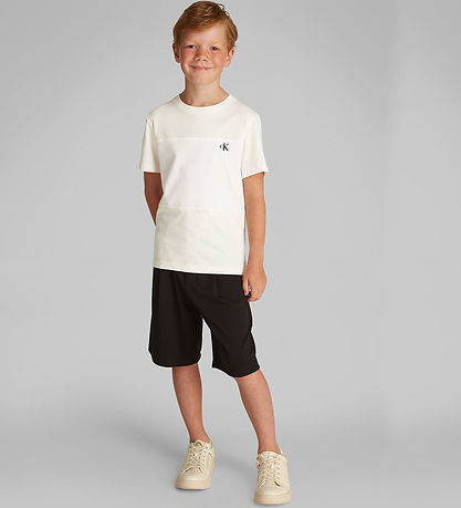 Calvin Klein T-Shirt - 2er-Pack - Farbblock - Black/Tofu Farbblo