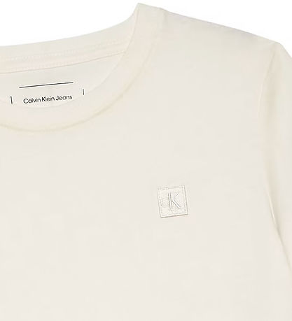 Calvin Klein Stuttermabolur - Mono Mini Merki - Tofu White