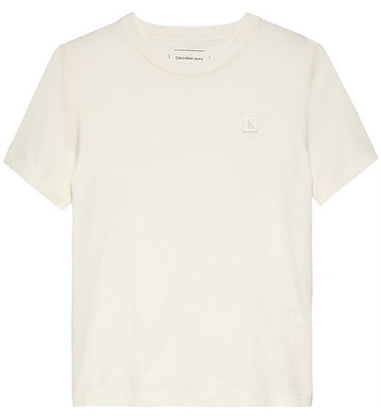 Calvin Klein Stuttermabolur - Mono Mini Merki - Tofu White