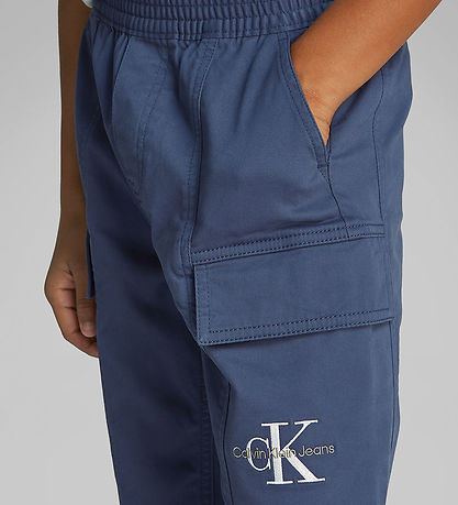 Calvin Klein Byxor - Essential Vävd last - Oceana Blue