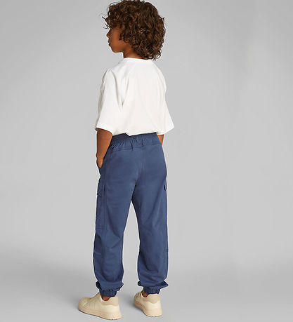Calvin Klein Byxor - Essential Vävd last - Oceana Blue