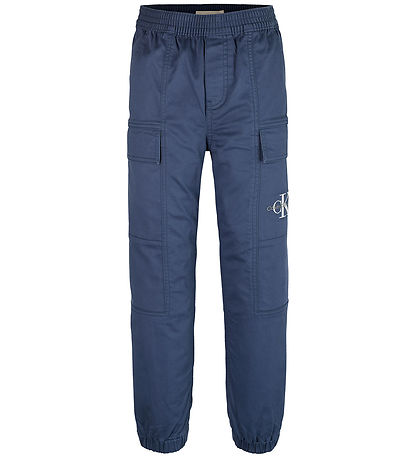 Calvin Klein Byxor - Essential Vävd last - Oceana Blue