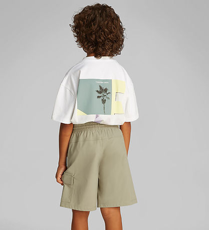 Calvin Klein Stuttbuxur - Fallhlíf Dry - Laurel Oak Grey