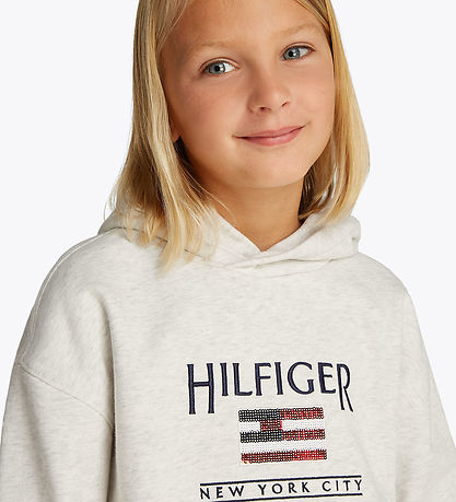 Tommy Hilfiger Hettupeysa - Skera - Palíettfáni - Snow White H