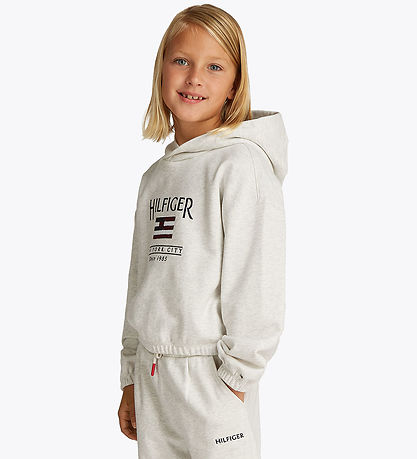 Tommy Hilfiger Hettupeysa - Skera - Palíettfáni - Snow White H