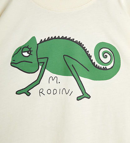 Mini Rodini Stuttermabolur - Eðla - Offwhite