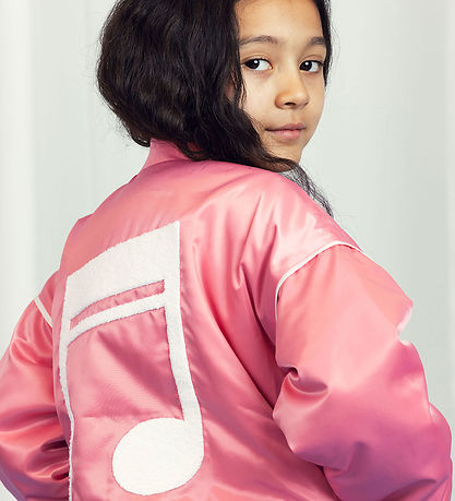 Mini Rodini Jakki - Athugið Chenille Satin Hafnabolti - Bleikt