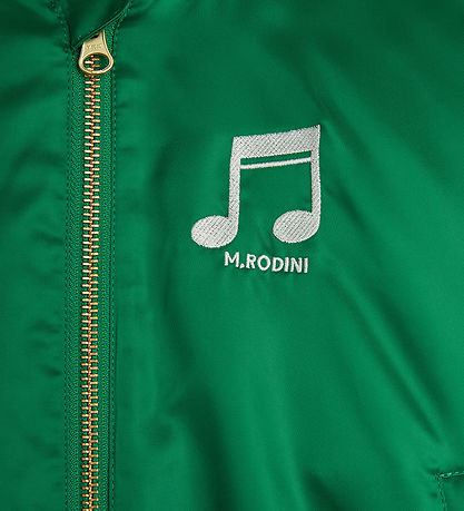 Mini Rodini Jas - Opmerking Chenille Satin Honkbal - Groen
