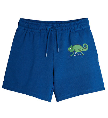 Mini Rodini Sweatshorts - Eidechse - Blau