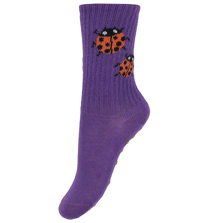 Mini Rodini Socken - Rib - 2er-Pack - Anti-Slip - Preiselbeeren 