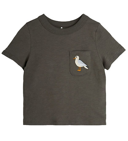 Mini Rodini T-shirt - Seagull - Dark Green