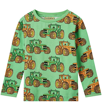 Blouse Småfolk - Thé à la menthe Green av. Tracteurs