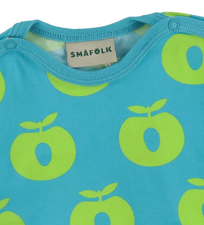 Småfolk Bodysuit L/æ - Blue Atoll w. Apples