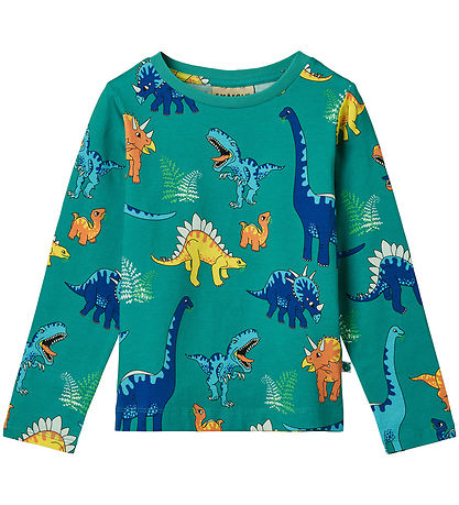 Blouse Småfolk - Teal av. Dinosaures