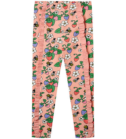 Småfolk Leggings - Blossom m. Jordgubbar