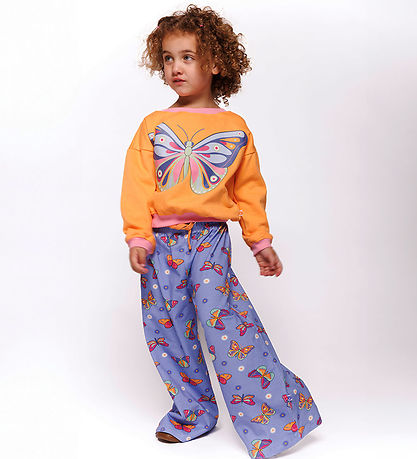Småfolk Trousers - Purple Delight w. Butterflies