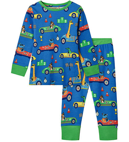 Småfolk Pyjama Set - Tropic Sea w. Racing cars