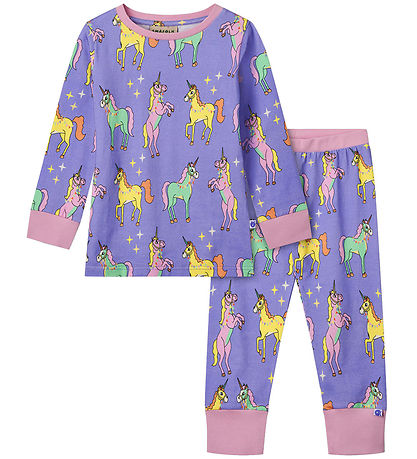 Småfolk Pyjama Set - Purple Delight w. Unicorns